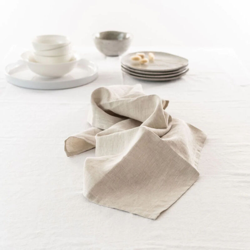 Home Lab 100% French Linen Tea Towel Set of 2 image number 1